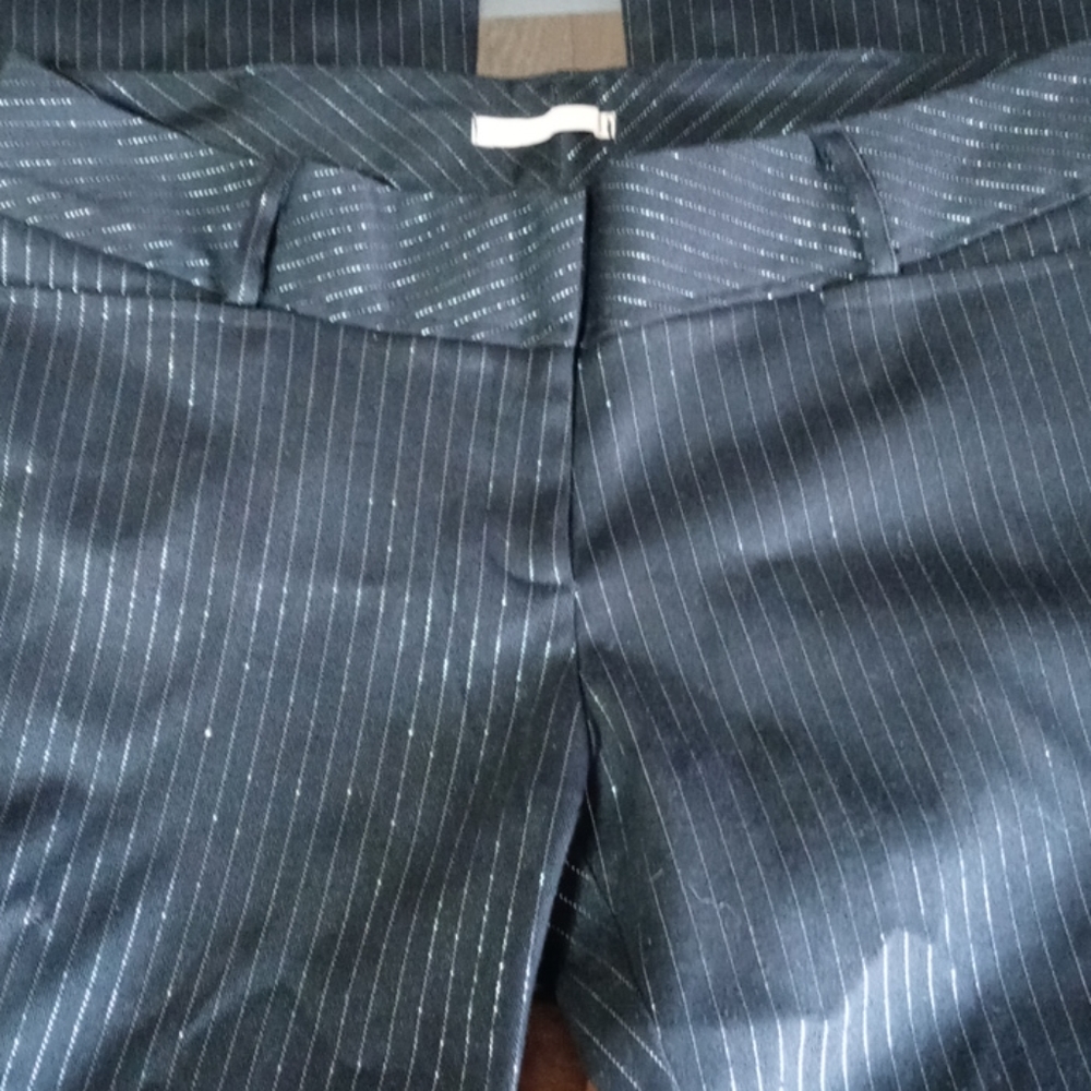 Forever 21 black pants sliver pin stripe used
